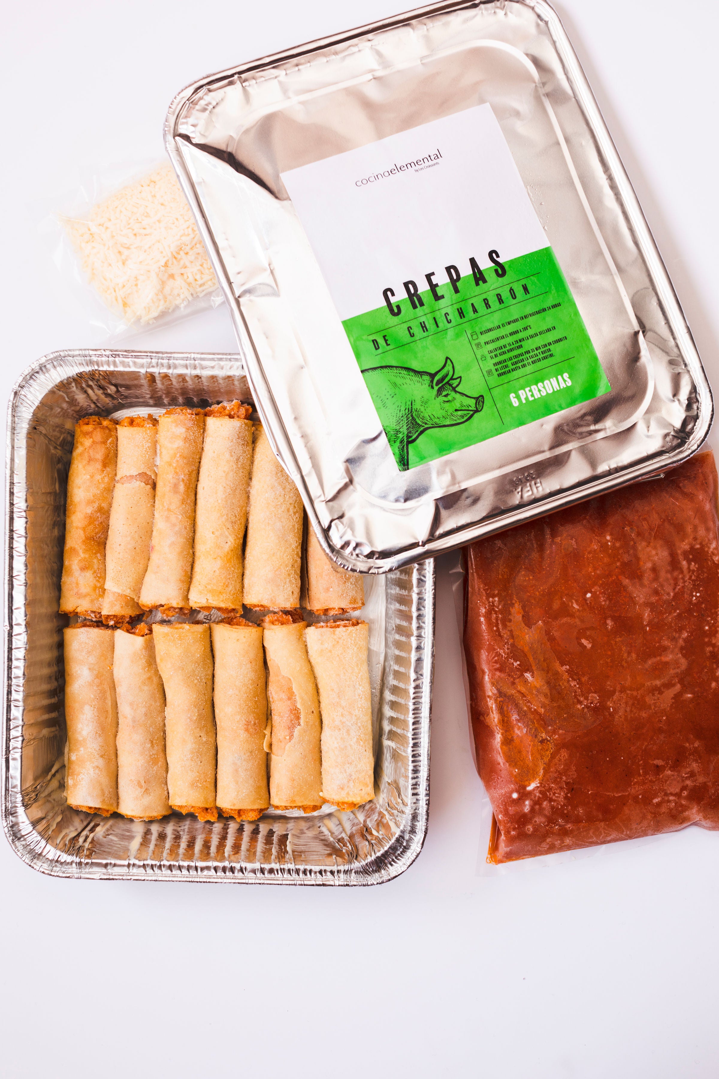 CREPA DE CHICHARRON GRANDE (SALSA JITOMATE)
